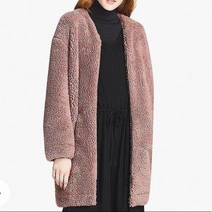 Uniqlo Brown Teddy Coat Medium